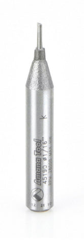 Amana Tool 45190 Solid Carbide Cutting Edge Straight Plunge High Production 1/16 D x 3/16 CH x 1/4 SHK x 1-5/8 Inch Long Router Bit